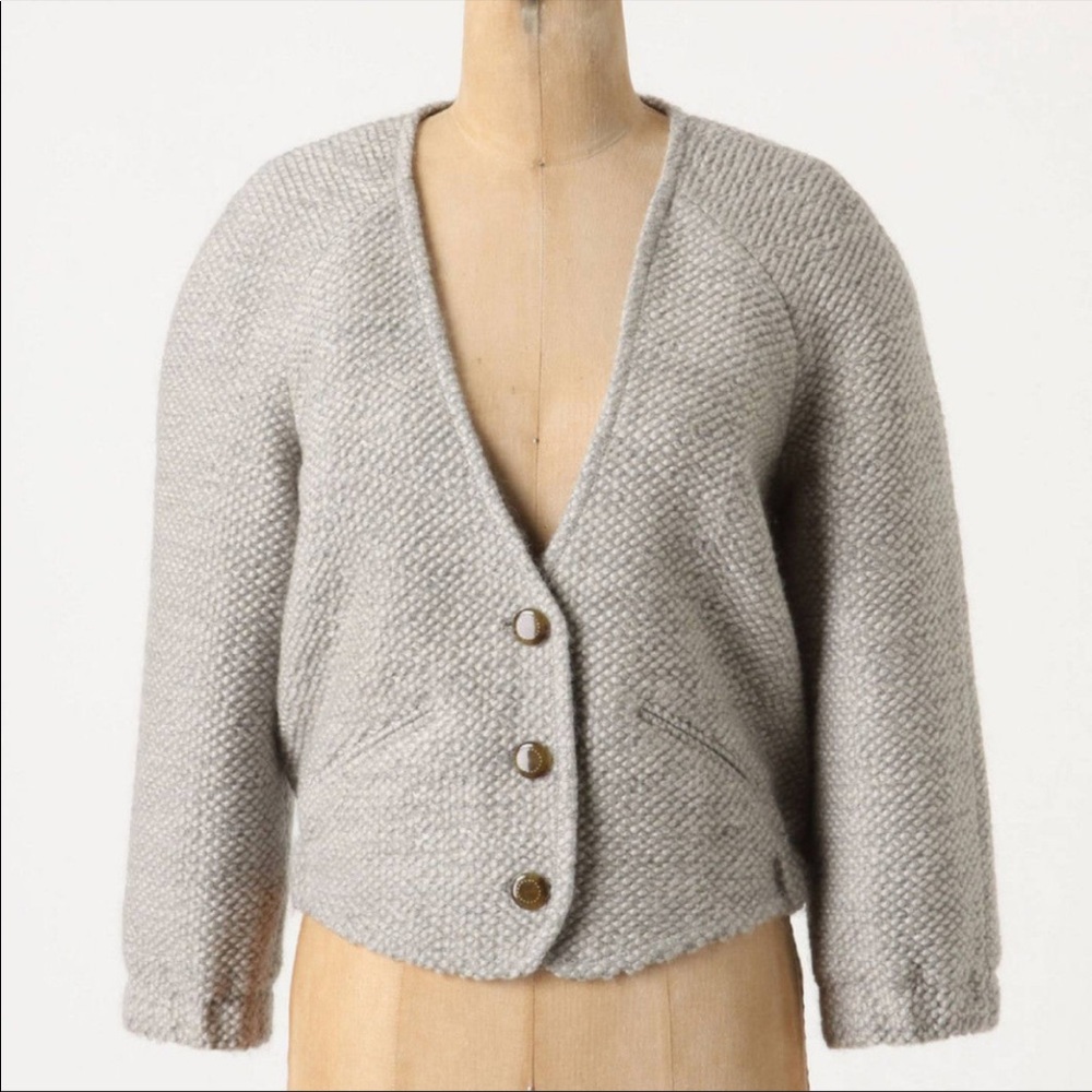 Elevenses Woodland Path Cropped Wool Bomber Jacket